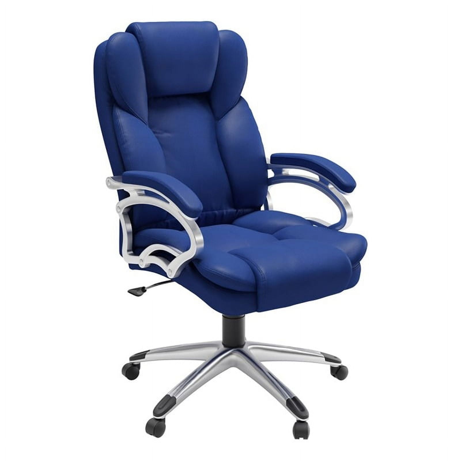 Blue leather executive office chair deals