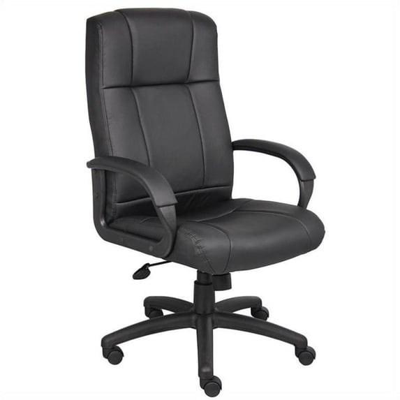 Scranton & Co Vinyl Black Office Chair High Back 25.5"W x 22"D x 53"H Unassembled
