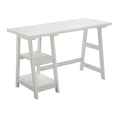 thumbnail image 1 of Scranton & Co Modern Wood Trestle Desk with Shelves in White, 1 of 4