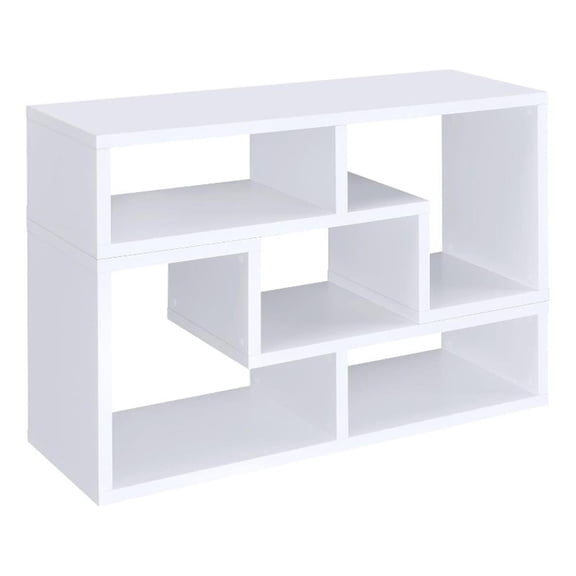 Scranton & Co Multipurpose L-Shaped TV Stand and Bookshelf in White