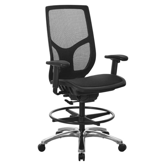 Scranton & Co ProGrid Mesh Back Drafting Chair with Black Mesh Seat