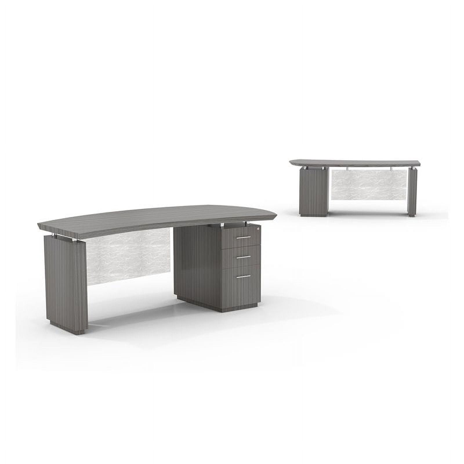 One Side File Desk Scranton & Co Right Single Pedestal Desk with File Cabinet in Gray ...