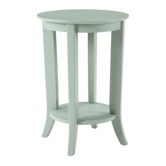 Scranton & Co Round Side Table in Sage Green Wood with Flared Legs