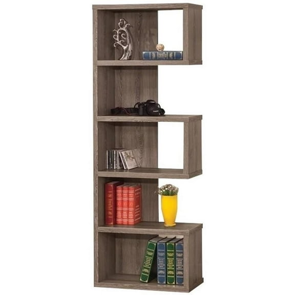 Scranton & Co Semi Backless Bookcase in Dark Gray