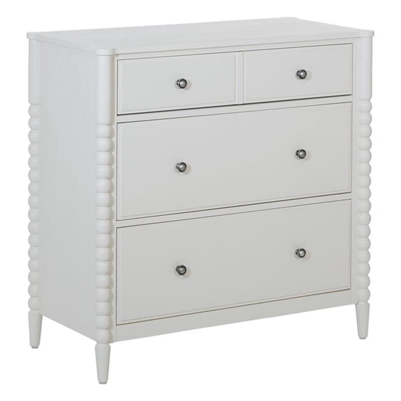 Scranton & Co Spindle 3-Drawer Chest in Sandcastle Antique White Finish