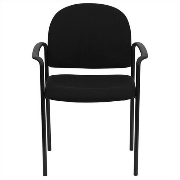 Scranton & Co Stackable Side Guest Chair in Black with Arms