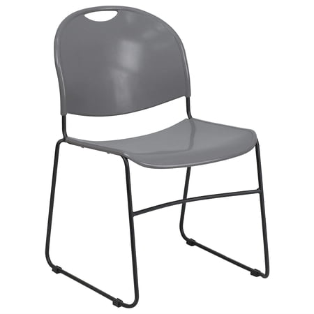 Scranton & Co Stacking Chair with Black Frame in Gray