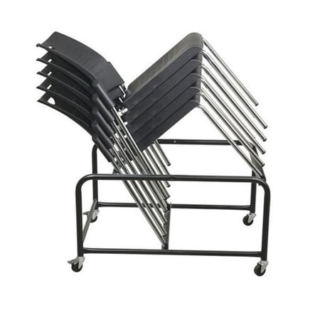 Scranton & Co Straight Leg Stacking Chair in Black (Set of 4)