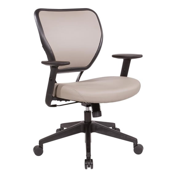 Scranton & Co Stratus Tan Vinyl Task Chair with AirGrid Back and Angled Arms