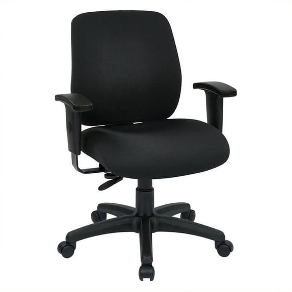 Scranton & Co Task Office Chair with Ratchet Back Height in Coal