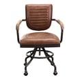 thumbnail image 1 of Scranton & Co Top Grain Leather & Steel Swivel Desk Chair in Brown, 1 of 9
