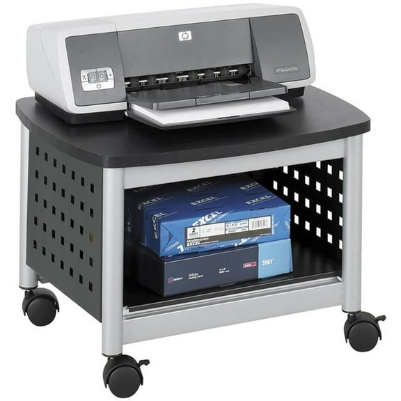 Scranton & Co Under-Desk Printer Stand in Black