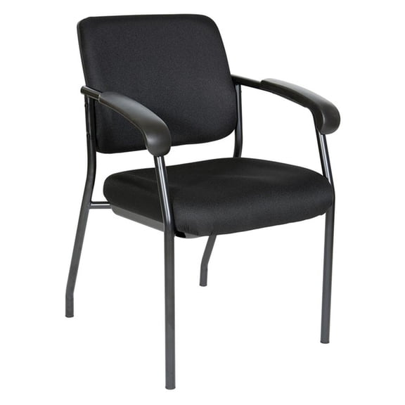 Scranton & Co Visitor's Chair in Black Frame with Padded Arms Lumbar