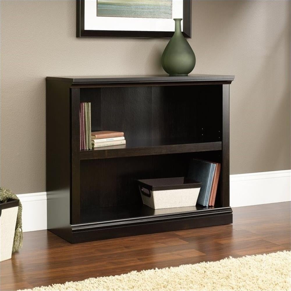 Estate Black Adjustable 2-Shelf Bookcase in Engineered Wood