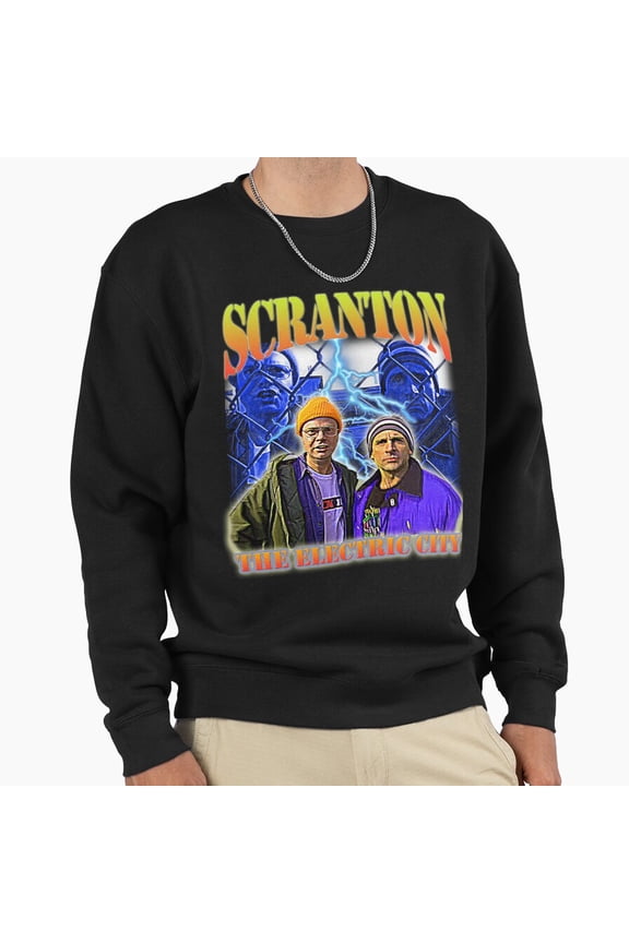 Scranton The Electric City Funny TV Show Quote Retro Graphic Vintage Unisex Sweatshirt G078, Up to Size 5XL
