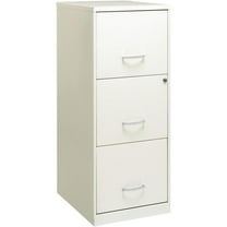 Scranton & Co 18" 3 Drawer Vertical File Cabinet in Pearl White