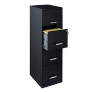 Scranton & Co 18" 4 Drawer Metal Letter File Cabinet in Black