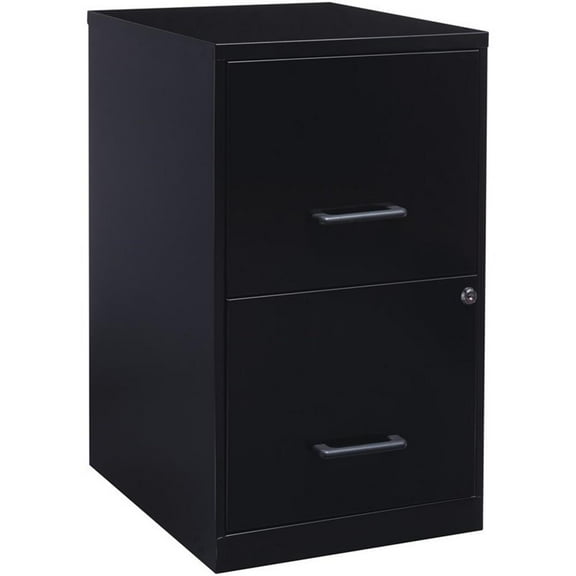 Scranton &amp; Co Metal 2 Drawer Letter File Cabinet in Black
