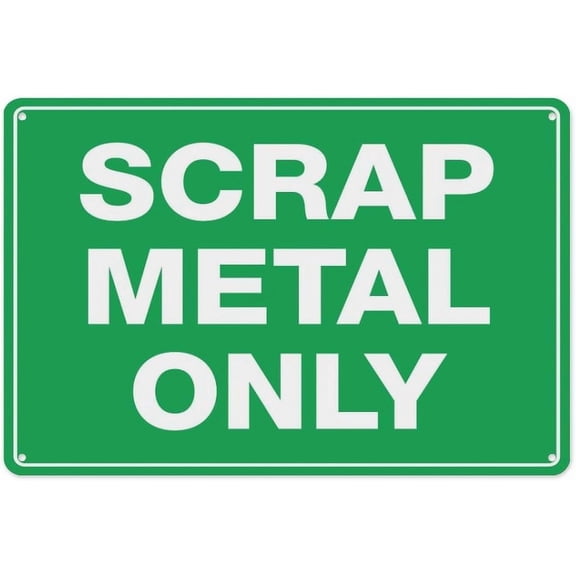 Scrap Metal Only Sign 8"x12", Aluminum Tin Warning Signs for Home Outdoor Garden, High-Visibility Recycling Sign for Workshop