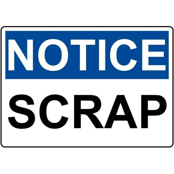 Scrap Sign Safety Signs Style Caution Metal Tin Sign Bold, High-Visibility Design for Safety for Outdoor&Indoor Home Wall Decor,812 inch