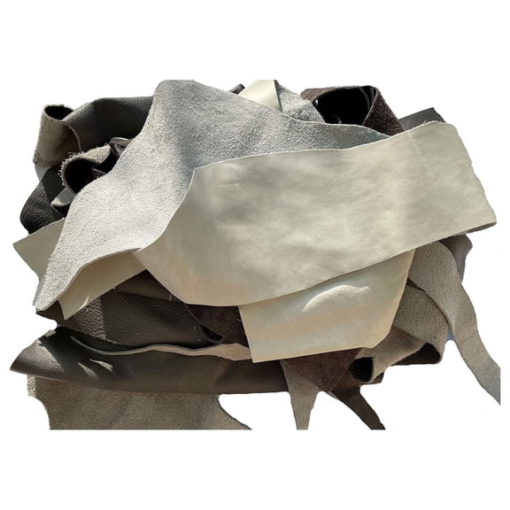 Scrap Upholstery Leather - remnants, Soft and Flexible - Various Sizes, Shapes and Colors - 5 lbs. - 7 to 20 Pieces