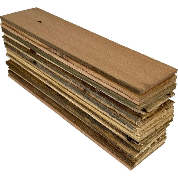Scrap Wooden Plank Bundle (12” x 3”) – & Reclaimed Wood for DIY, School Projects, or Decoration – Wooden Slats – 2 lb Unfinished Wood for Crafts