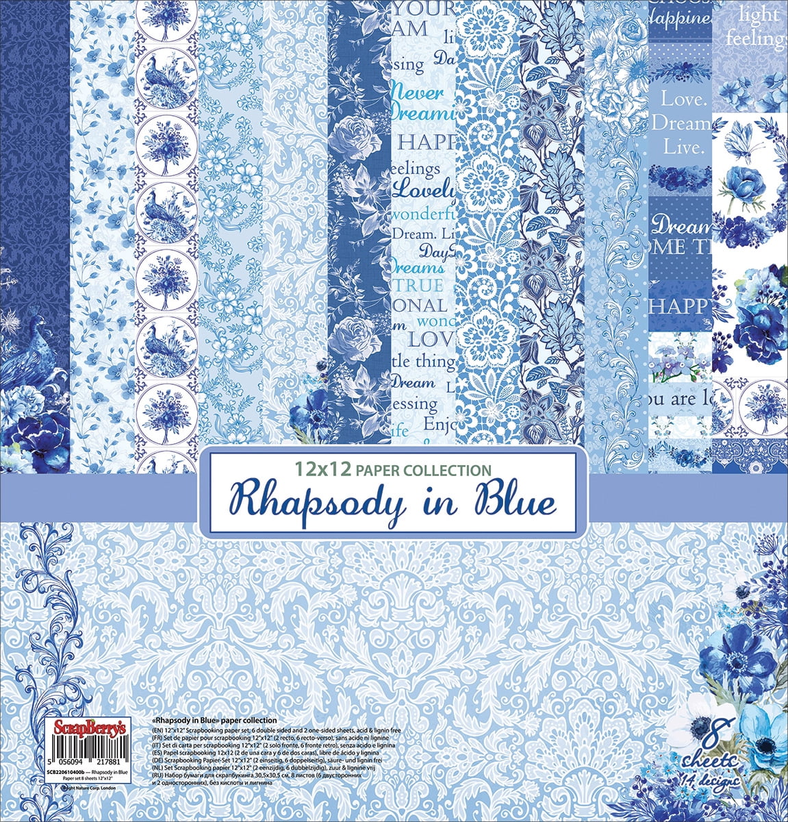 ScrapBerry's Rhapsody In Blue Paper Pack 12