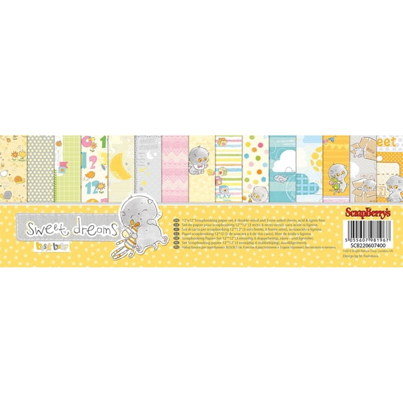 ScrapBerry's Sweet Dreams Paper Pack 12"X12" 9/Pkg-6 Double-Sided & 3 Single Sided
