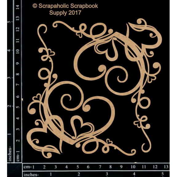 Scrapaholic Heart Corner Flourishes, 2/Pkg, 5"X4"