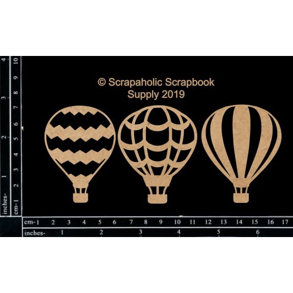 Scrapaholics Hot Air Balloon Set, 3/Pkg, 2.5"X2"