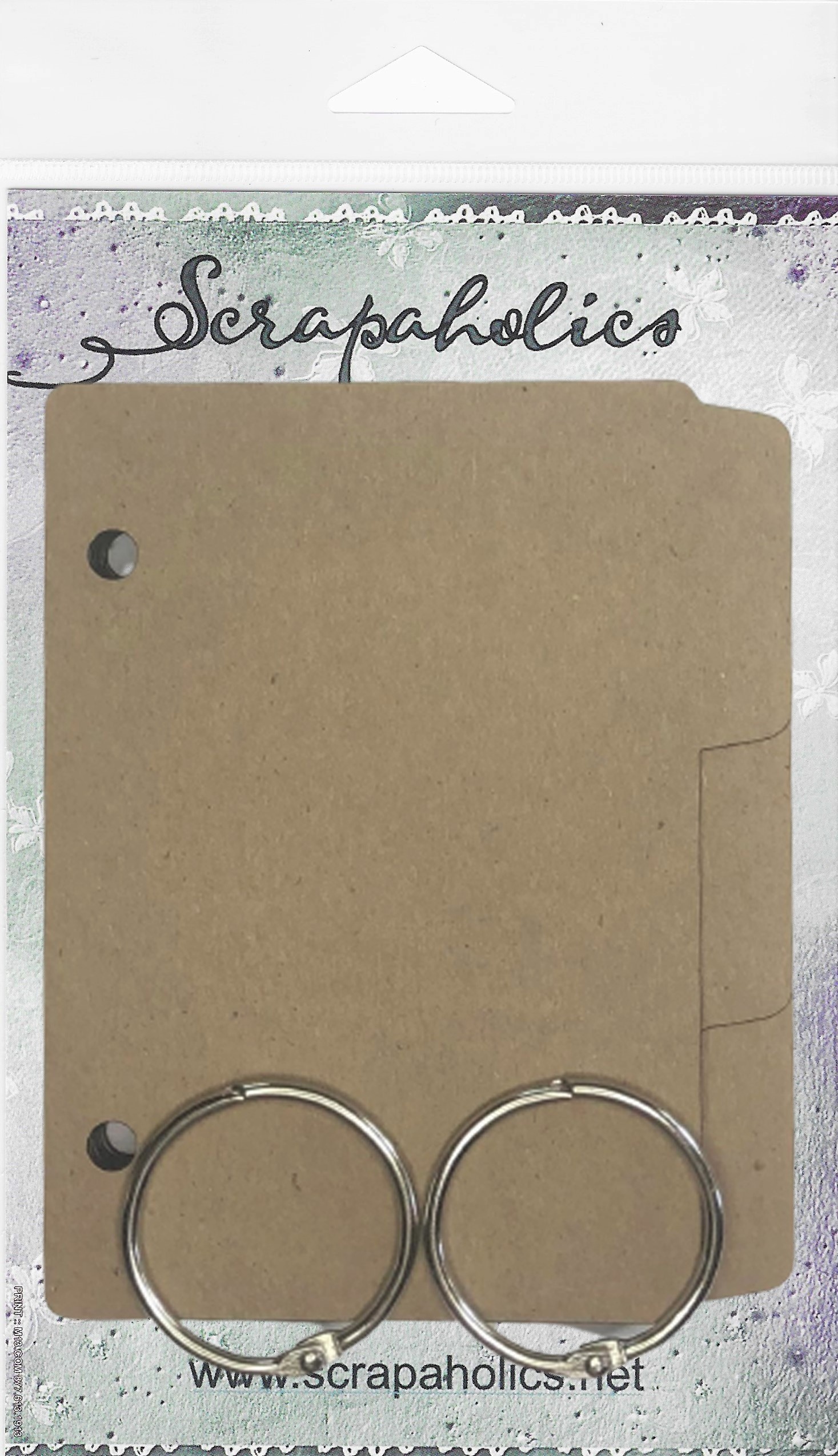 Scrapaholics Laser Cut Chipboard 2mm ThickFile Folder Mini Album, 5.5"X4.25"