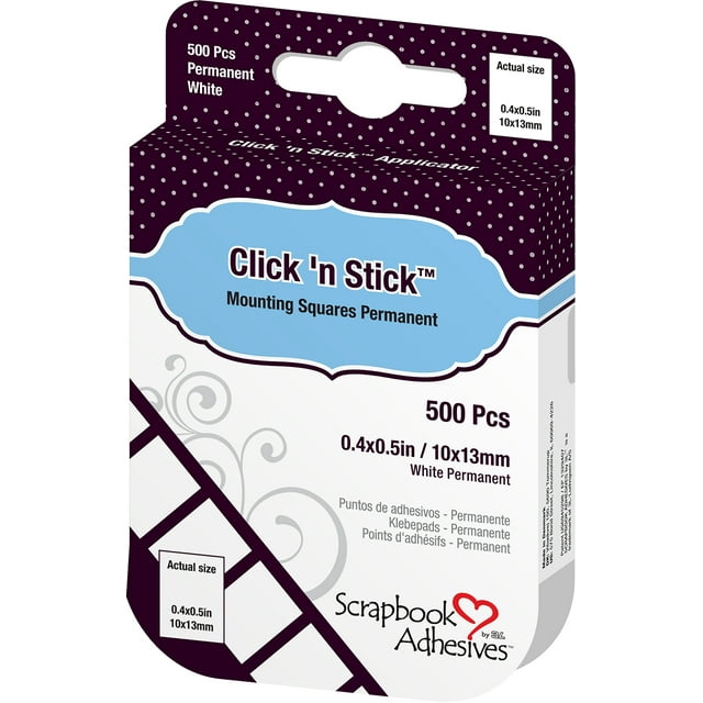 Scrapbook Adhesives Click 'n Stick Mounting Squares 500/PkgPermanent