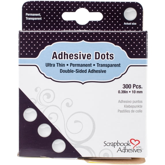 Scrapbook Adhesives Medium Ultra Thin Dots 300/Pkg-Permanent, .39"
