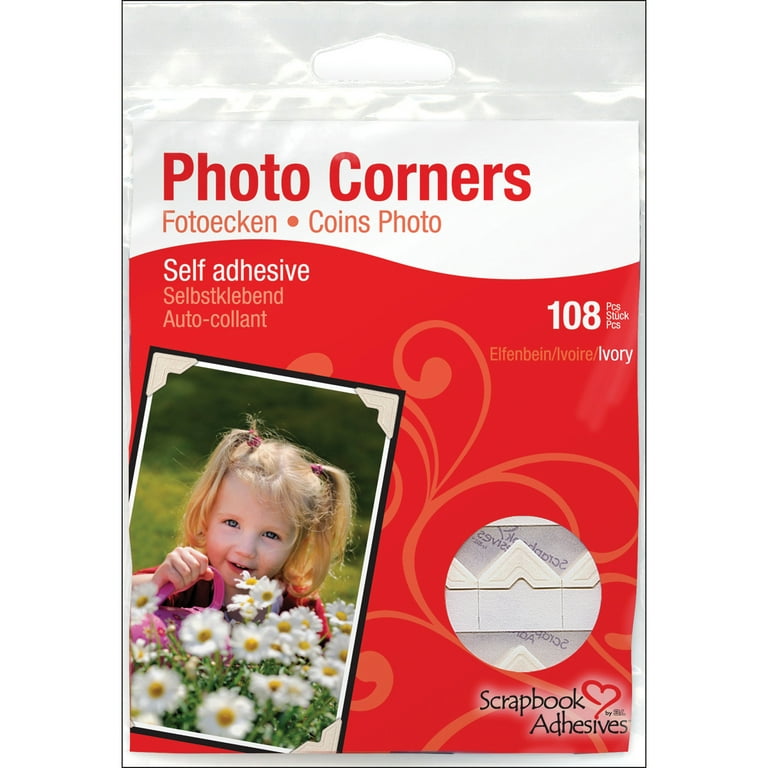 Scrapbook Adhesives Paper Photo Corners Self-Adhesive 108/Pk-Ivory