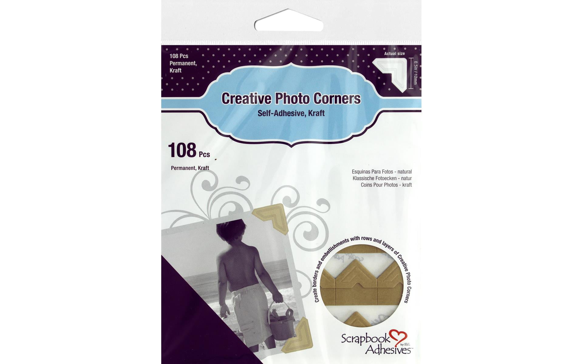 Scrapbook Adhesives Paper Photo Corners SelfAdhesive 108/PkKraft