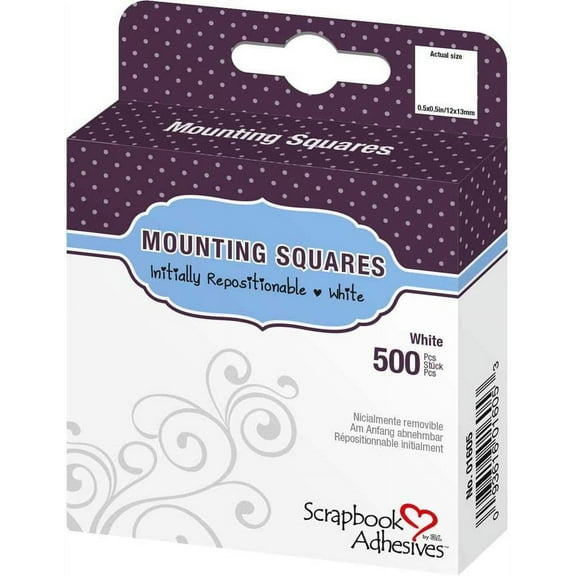 Scrapbook Adhesives  Permanent Mounting Squares  500-Pack  White