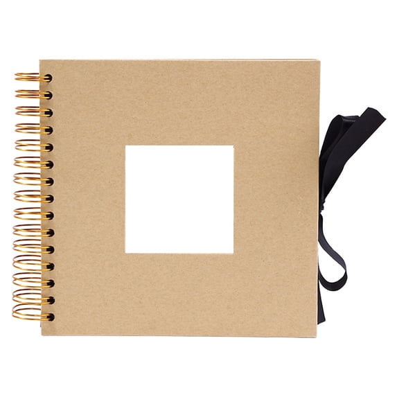 Scrapbook Album,8 x 8 Inch Scrap book,Black Card Scrapbook albums with Window Design,Hardcover Photo Album Scrapbook for DIY Craft,Traveling, Birthday & Holiday Gifts,5 Colors Option(Khaki)