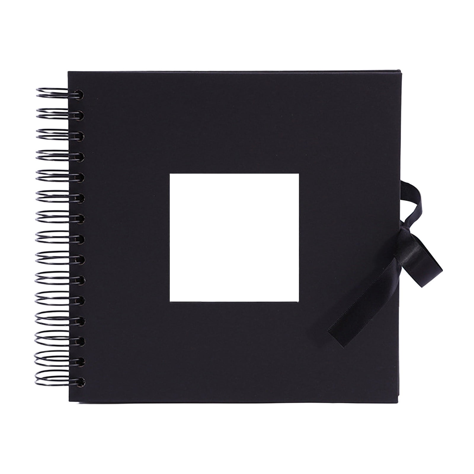 Scrapbook Album,8 x 8 Inch Scrap book,Black Card Scrapbook albums with Window Design,Hardcover Photo Album Scrapbook for DIY Craft,Traveling, Birthday & Holiday Gifts,5 Colors Option(Black)