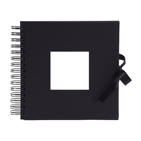 Scrapbook Album,8 x 8 Inch Scrap book,Black Card Scrapbook albums with Window Design,Hardcover Photo Album Scrapbook for DIY Craft,Traveling, Birthday & Holiday Gifts,5 Colors Option(Black)