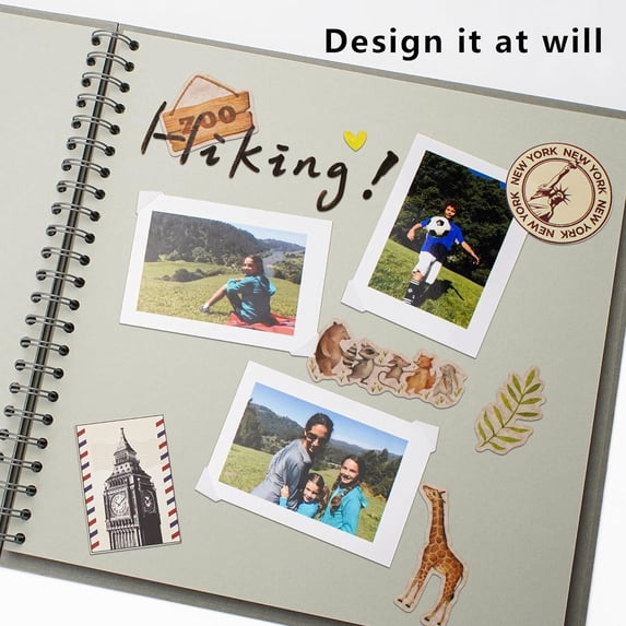 Scrapbook Album, - Loetky Hardcover Grey Kraft Paper Photo Album, Scrap Book Memory Book Blank For Wedding Travel Anniversary Family, 1Pc