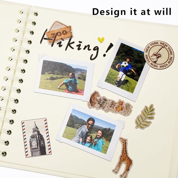 Scrapbook Album, - Loetky Hardcover White Kraft Paper Photo Album, Scrap Book Memory Book Blank For Wedding Travel Anniversary Family, 1Pc