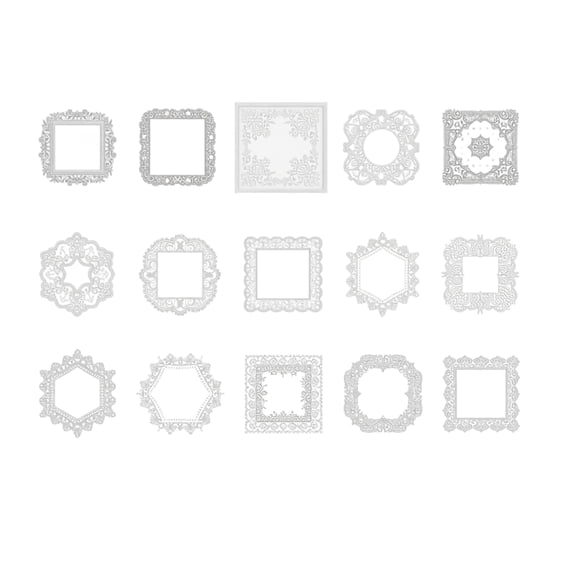 Scrapbook Border Stickers, Waterproof Transparent Lace, 30 Pieces 1 Pack Misty Pine Forest Style, for DIY Journal Scrapbooking Planner Card Making Craft Decoration