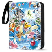 PACRDAYI Trading Card Album Portfolio Folder Hard Faux Leather Portable Waterproof 400 Card Capacity 50 Pages Blue 9.5" x 6.9" x 1.9"