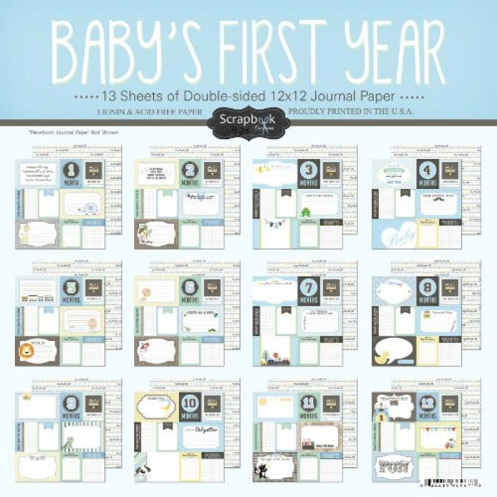 Baby Boy Months 12x12 Scrapbook Paper - 4 Sheets – Country Croppers