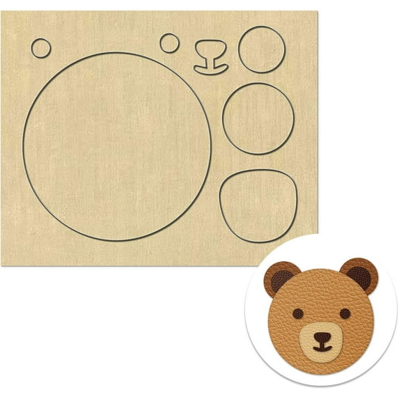 Scrapbook Embossing Wooden Die Cutting Leather Mold Bear Pendant Keychain Cutting Mold DIY Leather Cutting Wooden Mold for DIY Art Crafts Fabric Accessories Scrapbooking