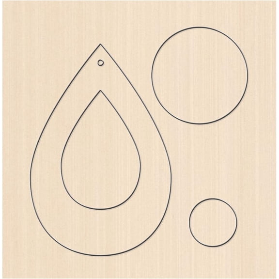 Scrapbook Embossing Wooden Die Cutting Leather Mold Teardrop/Circle Shape Cutting Mold for Earring Jewelry DIY Leather Crafts Making NOT for