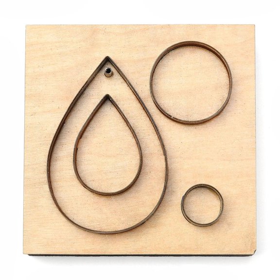 Scrapbook Embossing Wooden Die Cutting Leather Mold Teardrop/Circle Shape Cutting Mold for Earring Jewelry DIY Leather