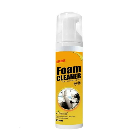 Magic Foam Cleaner for Car Steering Wheel ,leather Seat ,Interior Grease And Dirt Removal 100ml Car Cleaning Spray Bubble Detailing Car Washing Supplies Kit ,Lemon Flavor