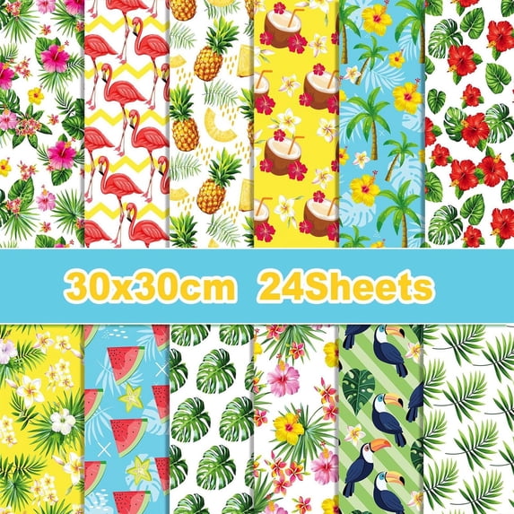 Scrapbook Paper, 12'' x 12'' 24 Sheets Double Sided Craft Cardstock Origami Colored Paper for Card Making Planner School Office Junk Journal Scrapbooking Supplies