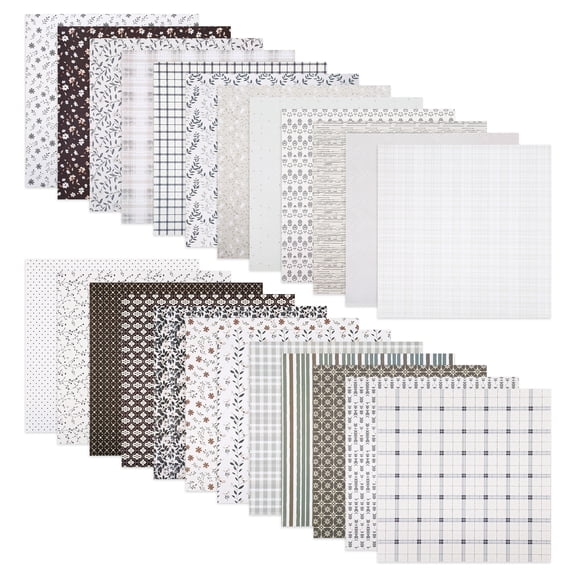 Scrapbook Paper 12x12 In Double Sided Decorative Paper for Scrapbooking 24 Sheets/24 Designs for Junk Journal DIY Card Album Decoration